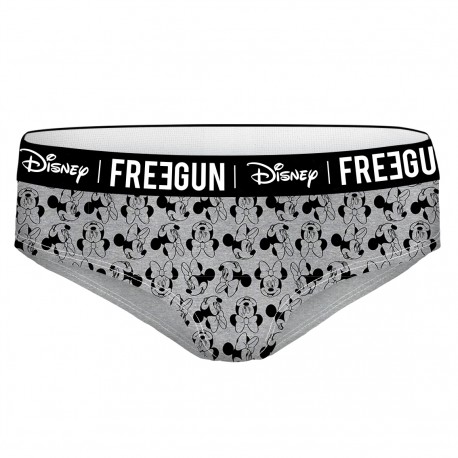 Boxer femme coton Freegun Disney Minnie Gris