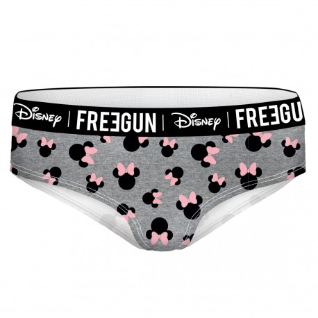 Boxer femme coton Freegun Disney Minnie Gris