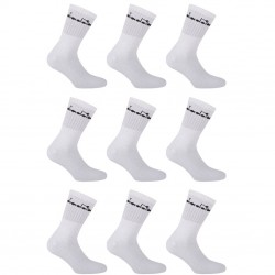 Lot de 9 paires chaussettes Tennis Homme Diadora Blanches