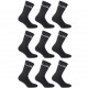 Lot de 9 paires chaussettes Tennis Homme Diadora Noires