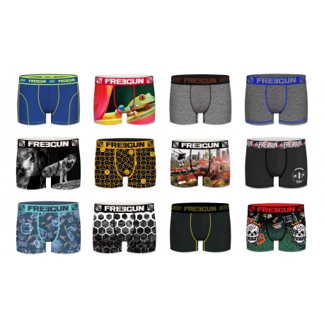 Lot de 12 boxers suprise homme Freegun