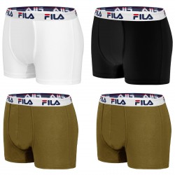 Lot de 4 boxers coton homme Fila 5016 Kaki et Noir