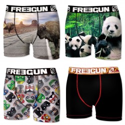 Boxers garçon microfibre Packx4 Freegun E3