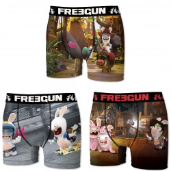 Boxers homme microfibre Packx3 Freegun Lapin Cretin E1