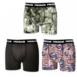 Lot de 3 boxers garçon Freegun Dollars Multicolore