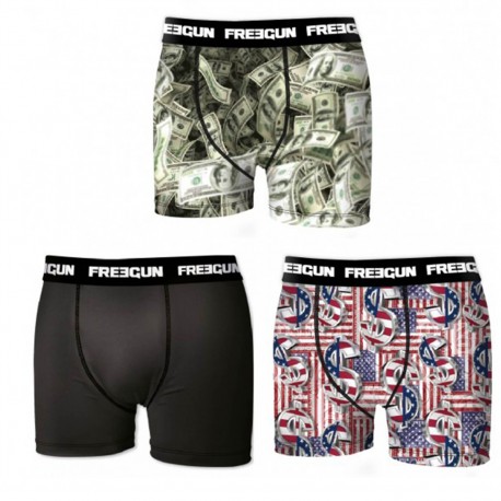 Lot de 3 boxers garçon Freegun Dollars Multicolore