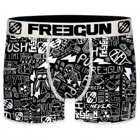 Boxer homme Freegun Dessin Noir