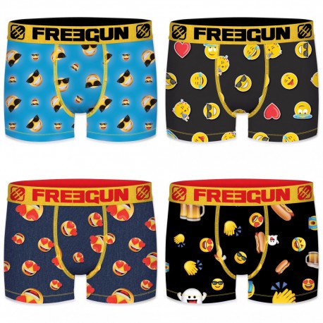 Lot de 4 boxers homme Freegun Emotik G4