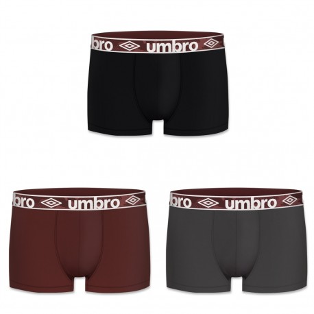 Lot de 3 boxers homme en coton Umbro Noir et Rouge