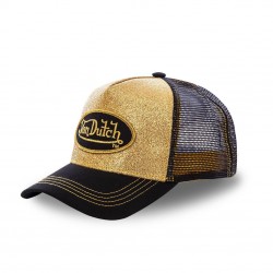 Casquette trucker Von Dutch Flakes Or et Noir