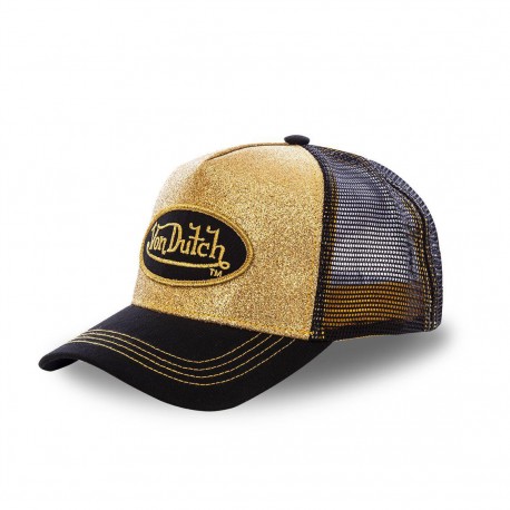 Casquette trucker Von Dutch Flakes Or et Noir