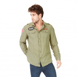 Chemise manches longues homme Von Dutch Angus Vert Kaki