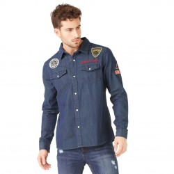 Chemise manches longues homme Von Dutch Harry Bleu