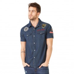 Chemise manches courtes homme Von Dutch Paul Bleu Foncé