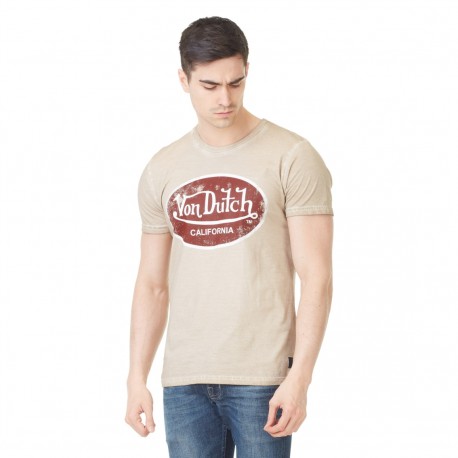 T-shirt homme Von Dutch Aaron'19 Beige Foncé