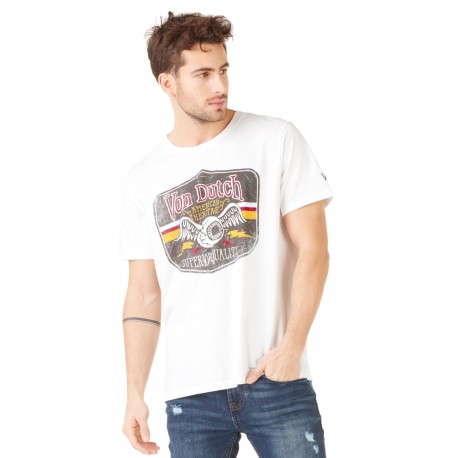T-shirt homme Von Dutch Gas Blanc
