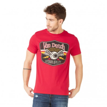 T-shirt homme Von Dutch Gas Rouge