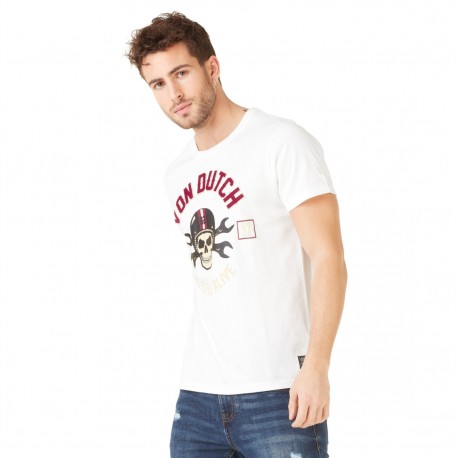 T-shirt homme Von Dutch Rags Blanc