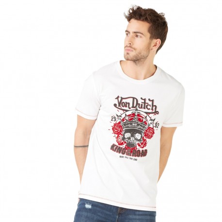 T-shirt homme Von Dutch Road Blanc